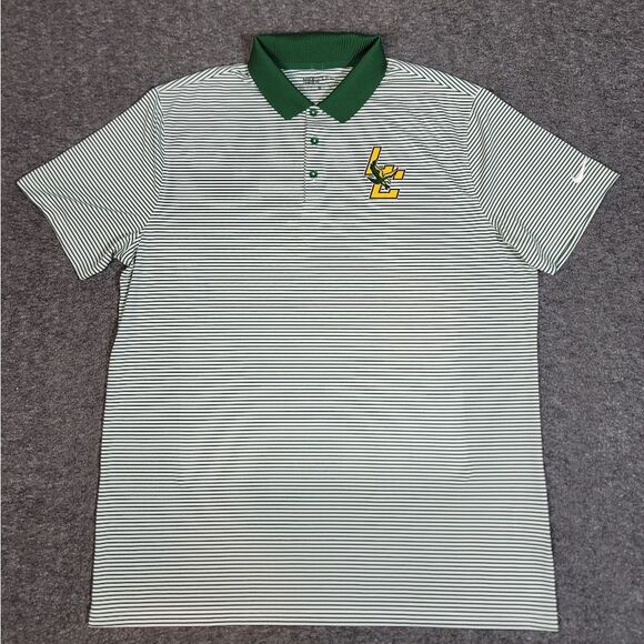 Nike Golf Standard Fit Men's Golf Polo Shirt Size XL Green White Striped - Picture 1 of 12